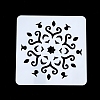 Flower Pattern Eco-Friendly PET Plastic Hollow Painting Silhouette Stencil DRAW-PW0008-04D-1