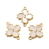 Brass Pave Clear Cubic Zirconia Flower Links Connector Charms KK-G553-03G-1