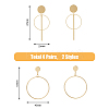 4 Pair 4 Style Round Ring Alloy Dangle Stud Earrings for Women EJEW-FI0002-62-2