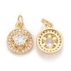 Brass Micro Pave Clear Cubic Zirconia Charms KK-Z023-11G-3