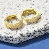 Brass Clear Cubic Zirconia Hoop Earrings EJEW-M047-20G-2
