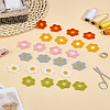 24Pcs 6 Colors 6-Petal Flower Shape Two Tone Crochet Appliques DIY-LP0003-61-1