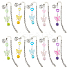 10Pcs 5 Colors Alloy Hook Bookmarks AJEW-HS00005-1