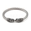 Viking 304 Stainless Steel Open Cuff Bangles for Men BJEW-U001-06D-AS-2