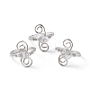 Natural Quartz Crystal Chips with Vortex Finger Ring RJEW-L082-02P-02-1