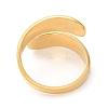 Ion Plating(IP) 304 Stainless Steel Teardrop Open Cuff Ring for Women RJEW-K245-37G-2
