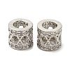 Rack Plating Brass Cubic Zirconia European Beads KK-R147-08P-2