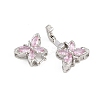 Brass Micro Pave Cubic Zirconia Fold Over Clasps KK-C075-42P-2