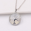 Opalite Alloy Tree of Life Pendant Necklaces for Women Men FS-WG931AE-01-1