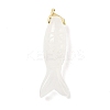 Natural Quartz Crystal Carved Pendants G-P599-08G-02-1