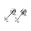 304 Stainless Steel Crystal Rhinestone Ear False Plugs STAS-C089-04A-P-1