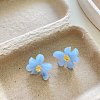 Resin & Rhinestone Stud Earrings for Women WGF275A-01-1