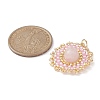 Natural Rose Quartz Flat Round Pendants PALLOY-MZ00135-08-2