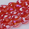 Electroplate Glass Beads Strands EGLA-D015-15x10mm-16-1