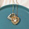 304 Stainless Steel with Acrylic Imitation Pearl Heart Pendant Necklaces for Women NJEW-B151-01G-3