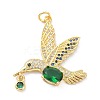 Real 18K Gold Plated Brass Micro Pave Cubic Zirconia Pendants KK-D004-24G-2