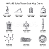 100Pcs 10 Styles Tibetan Style Alloy Pendants TIBEP-CJ0001-92-2