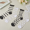 EATCABIN 4 Pairs 4 Styles Nylon Glass Silk Socks for Women Girls AJEW-CN0004-33-3