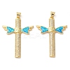 Rack Plating Brass Micro Pave Cubic Zirconia Pendants KK-P268-17L-G-1