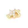 Brass Micro Pave Clear Cubic Zirconia Charms KK-Z151-18G-F-2