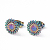 Ion Plating(IP) 304 Stainless Steel Sunflower Stud Earrings for Women EJEW-G338-05M-1