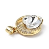 Real 18K Gold Plated Rack Plating Brass Micro Pave Clear Cubic Zirconia Pendants KK-C015-20G-06-2