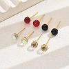 4 Pairs Elegant 201 Stainless Steel Round Stud Earrings for Women UV3323-1