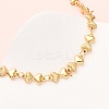 304 Stainless Steel Bowknot Link Chain Necklaces for Women NJEW-G178-12G-3