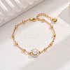 Fashionable Brass Pave Clear Cubic Zirconia Ball Cable Chain Bracelets MT7200-1