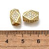 Brass Micro Pave Clear Cubic Zirconia European Beads ZIRC-I070-045G-3