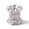 Eco-Friendly Rack Plating Brass Micro Pave Cubic Zirconia Double Sided Bead Caps KK-F835-25A-P-1