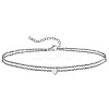 Summer Beach 201 Stainless Steel Cable Chain Heart Link Double Layer Anklets for Women FS-WG8E132-05-1