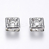 Brass Rhinestone Spacer Beads RB-A013-6x6-01P-NF-2