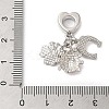 Rack Plating Alloy Emerald Rhinestone European Dangle Charms PALLOY-S189-24P-3