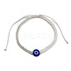 Evil Eye Lampwork Bead Braided Bead Bracelets NE0234-6-1