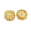Flower Brass Clear Cubic Zirconia Bead Caps KK-V008-02G-1