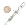 5Pcs Bullet Natural Lapis Lazuli & Green Aventurine & Amethyst & Quartz Crystal & Rose Quartz & Yellow Jade Pendant Decoration HJEW-JM03056-3