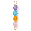 Rainbow Color Transparent Acrylic Bicone Beaded Connectors Charms PALLOY-JF02968-2
