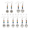10 Pairs 5 Style Alloy Tree of Life Dangle Earrings EJEW-TA0001-31-1