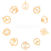 20Pcs 10 Style 304 Stainless Steel Charms STAS-UN0020-17G-1