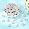 Tarnish Resistant Heart 201 Stainless Steel Blank Tag Charms STAS-R071-11-5