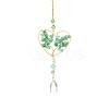 Natural Green Aventurine & Glass Pendant Decoration HJEW-FS00018-1