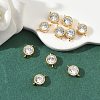 SHEGRACE Brass Pave Clear Cubic Zirconia Flat Round Connector Charms XGRQ3D332-501P-5