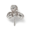 925 Sterling Silver Pave Clear Cubic Zirconia Flower Pendant Bails STER-P068-06P-1