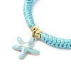 Starfish Shape Alloy Enamel Pendant Bracelets BJEW-JB09883-02-3