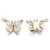 Real 18K Gold Plated Brass Micro Pave Cubic Zirconia Pendants KK-T056-59G-01-NF-2