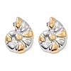 304 Stainless Steel Two Tone Conch Stud Earrings EJEW-D343-01GP-3