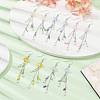 Bohemian Style Glass & Seed Beaded Flower Dangle Earrings EJEW-JE05579-5