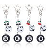4Pcs 2 Styles Plastic & Alloy Enamel Pendant Decorations HJEW-ME00024-1