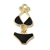 Golden Tone Alloy Enamel Pendants ENAM-O052-01G-04-1